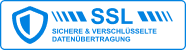 SSL encrypted data transmission security badge.
